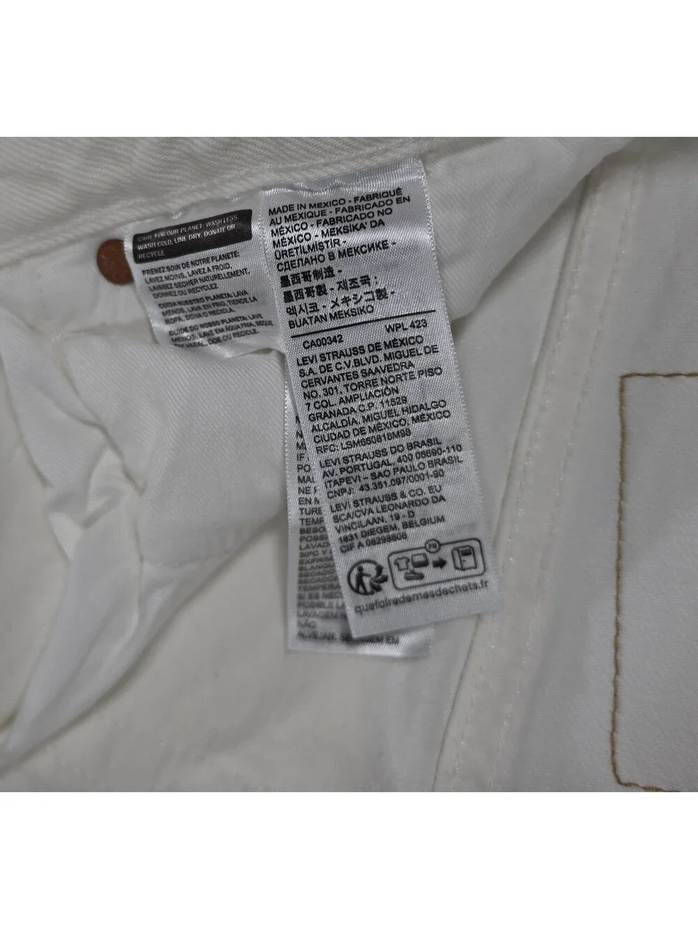 Levi's x Denim Tears 501 DT Jeans Men's 34x34 Ivory A1592-0004 NWOT Flaws